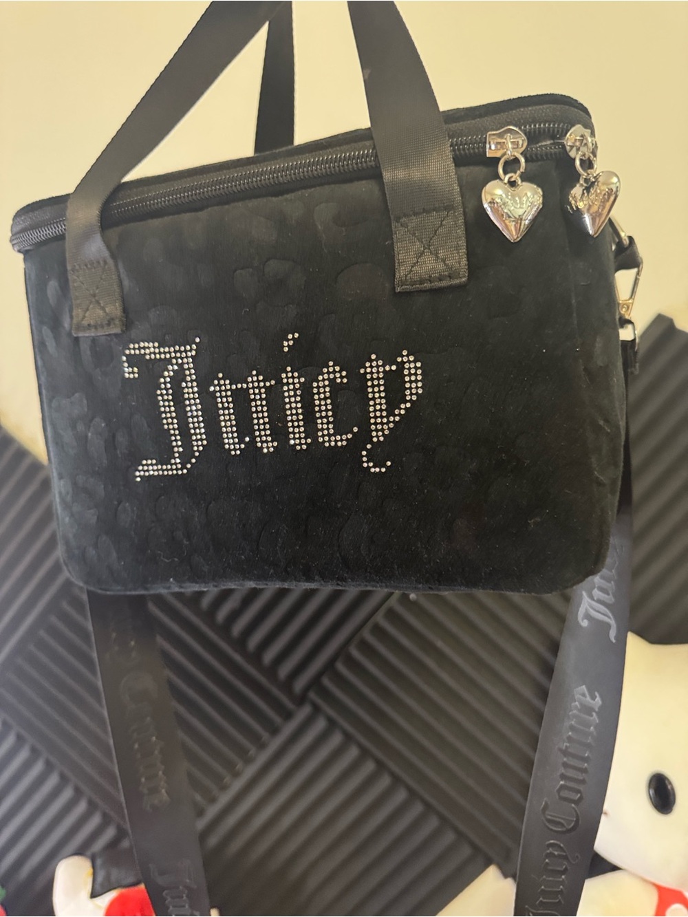 Juicy Couture Black Rhinestone Logo Lunchbox